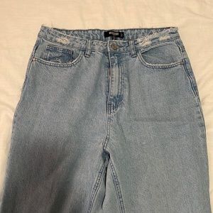 Tall blue riot high waisted distressed waist jeans